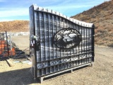 Unused Greatbeat 20ft Bi-Parting Iron Gate w/Deer