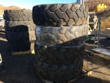 (4) Misc 400-75-28 Tires & 10-Lug Rims,