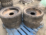 (4) 12x16.5 Solid Tires & 8-Lug Rims.
