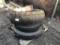 (3) Misc Tires & Rims, and Safety Cone.