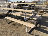 (2) Plastic Picnic Tables w/Attached Benches.