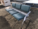 90in Ergonomic Metal & Cloth 3-Seat Bench