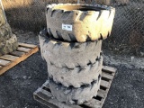(4) 33x12-20 Solid Tires & 8-Lug Rims,