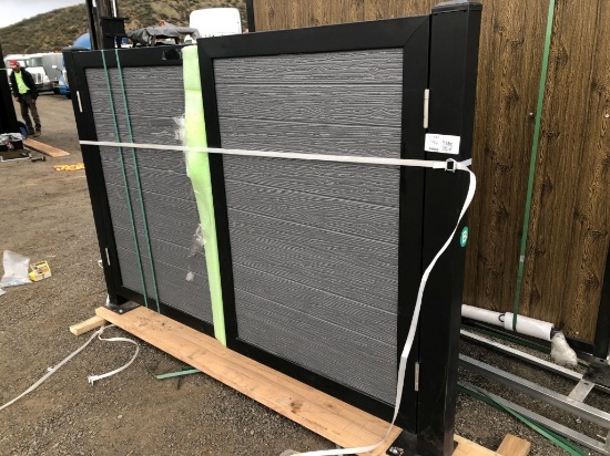 Unused 7ft Faux Wood Electric Gate.