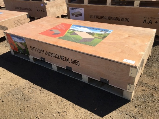 Unused 12ft x 20ft Metal Livestock Shelter.