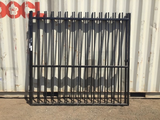 Unused 14ft Bi-Parting Iron Gate w/Plain Motif.