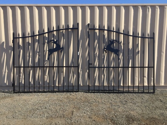 Unused SKLP 14ft Bi-Parting Wrought Iron Gates