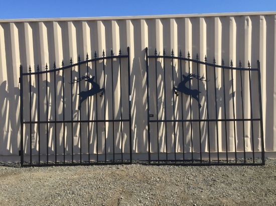 Unused SKLP 14ft Bi-Parting Wrought Iron Gates