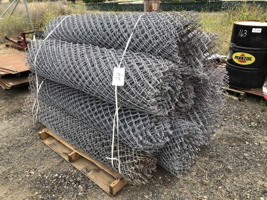 Pallet of (9) Rolls of Misc 6ft Galvanized Chain