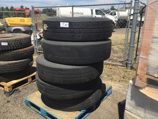 (5) Misc 295/75R22.5 Tires.