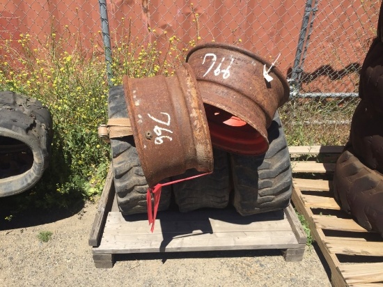 (3) 10-16.5 Skid Steer Tires,