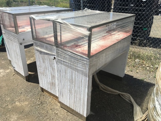 (4) Metal, Wood & Glass Display Cases.