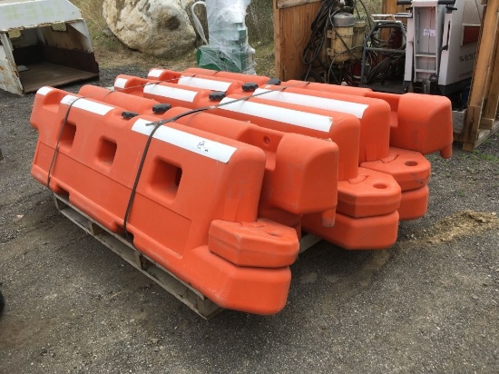 (5) 6ft Construction Water Filled Barricades.