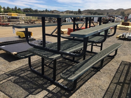 (2) 8ft Picnic Tables w/Attached Benches.