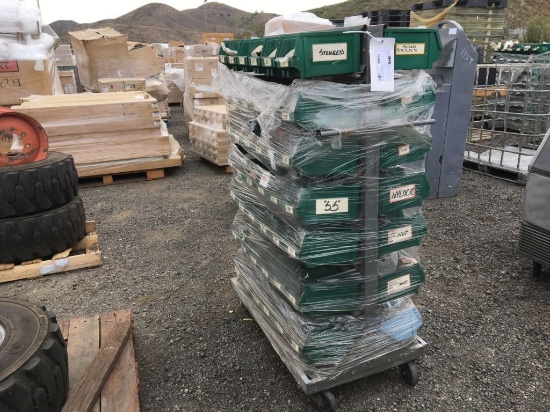 Cart of Plastic Storage Bins w/Misc Small Parts,