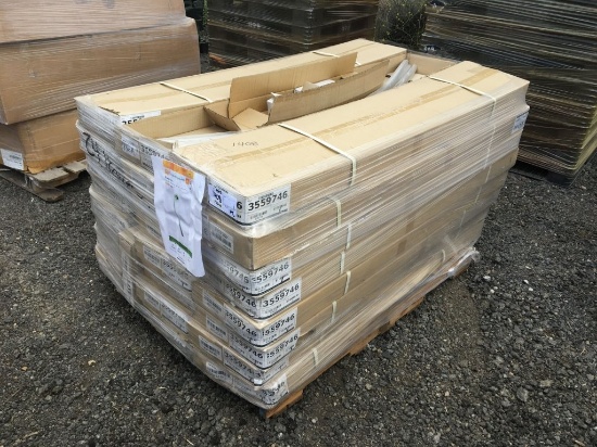 Pallet of 5ft Brushed Nickel Shower Curtain Rods.