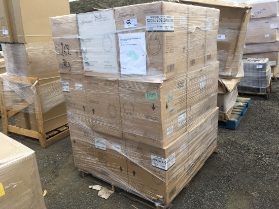 Pallet of (162) Beveled Edge Round Wood Toilet