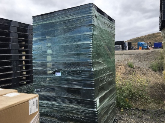 Stack of (17) Plastic Pallets.