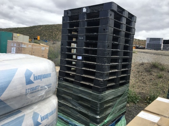 Stack of (18) Plastic Pallets.