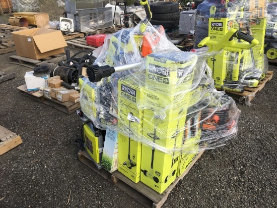 Pallet of Misc Power Tools, Including Lawn Mower,