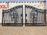 Unused 14ft Bi-Parting Iron Gate w/Tree of Life
