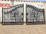 Unused 14ft Bi-Parting Iron Gate w/Tree of Life