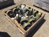 Crate of 9in Military Grade Swivel Casters.