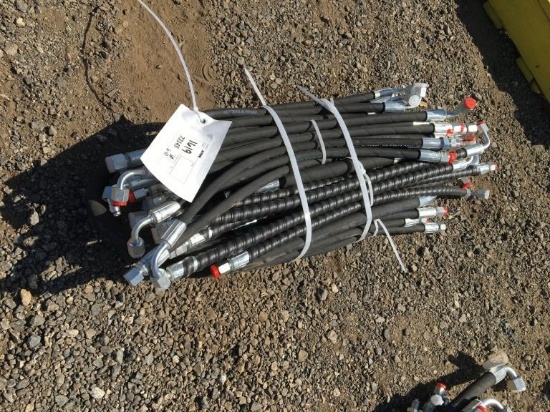 Bundle of Unused Hydraulic Hoses.
