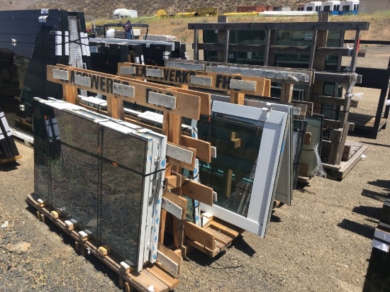 (4) A-Frames of Misc Glass Panels.