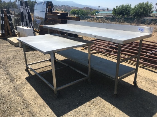 (2) Rolling Stainless Steel Tables.