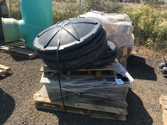 Pallet of Trash Can Lids and Misc.