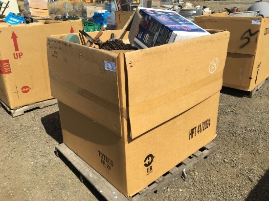 Cardboard Box of Misc Items, Including Bike Chain,
