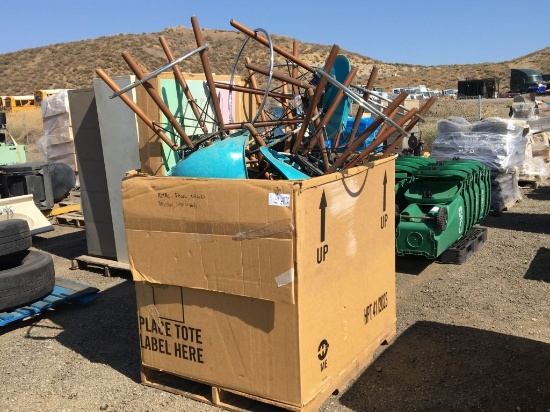 Cardboard Box of Misc Items, Including 55in TV,
