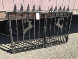 Unused SKLP 6ft Bi-Parting Iron Gate w/Deer Motif.