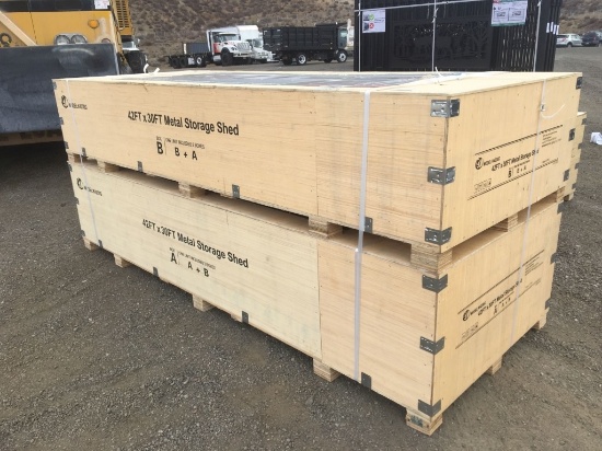 Unused 30ft x 42ft x 13ft Metal Storage Shed,