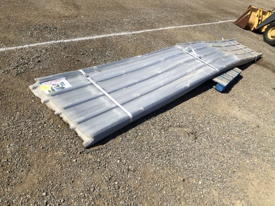(50) Unused 20ft x 3ft x .8mm Clear Corrugated