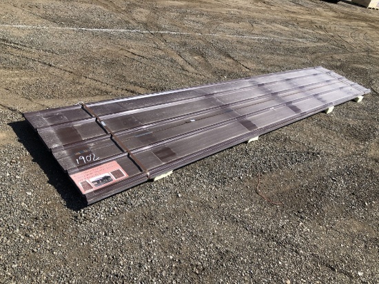 (30) Unused 16ft x 3ft x .4mm Brown Metal Roof