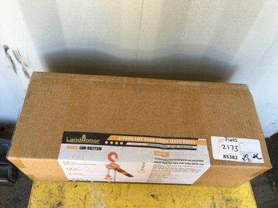Unused Land Honor 2-Ton Lift Hand Chain Lever