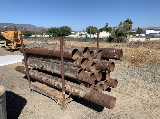 Bundle of Misc Steel Pipes w/Rack.