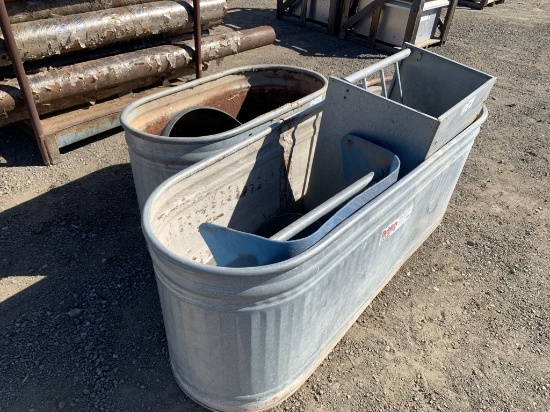 (2) Behlen Country Galvanized Oval Livestock Tank,