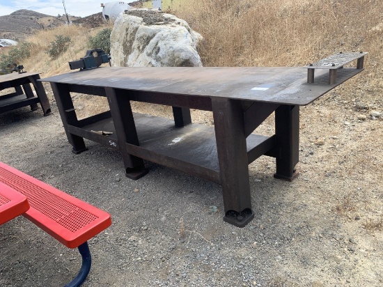 Metal 3ft x 12ft Welding Workbench w/Vise.