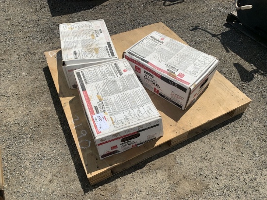 Pallet of Deco Ridge Hip & Ridge Roof Shingles.