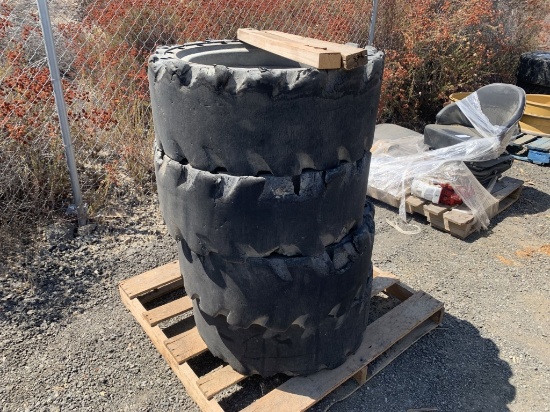 (4) Misc Skid Steer Tires & Rims.
