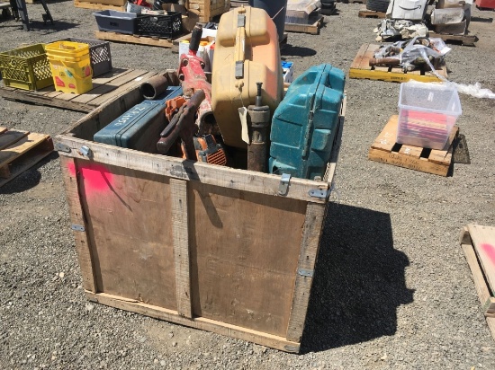 Crate of Misc Items, Including Tool Cases w/Tools,
