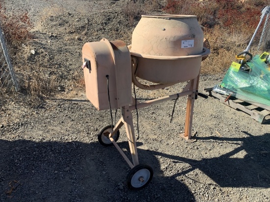 Cart Mounted Cement Mixer.