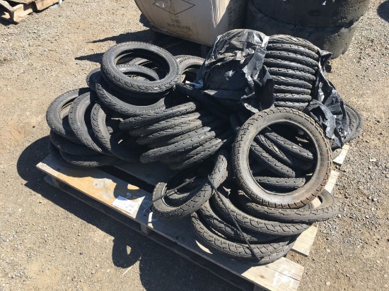 Pallet of Misc 14x2.125/5.4 Bicycle/Scooter Tires.