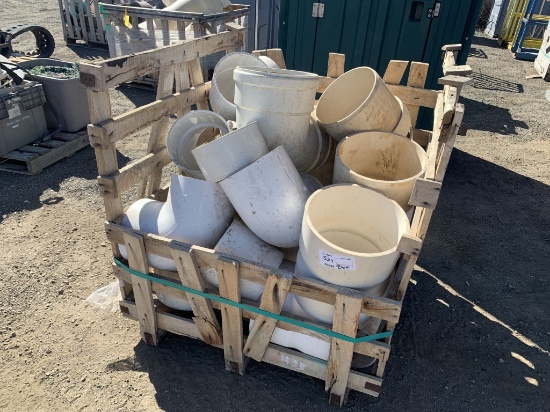 Crate of Misc PVC Pipe Fittings.