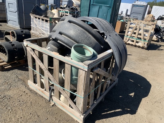 Crate of Misc PVC Pipe Fittings.