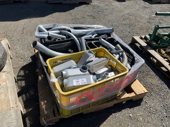 Pallet of Misc Items, Including Electric Conduit,