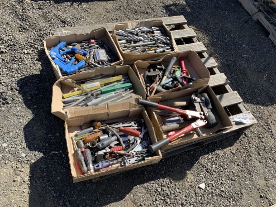 Pallet of Misc Tools, Including Screwdrivers,